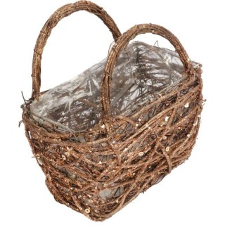 PODKŁAD FLORYSTYCZNY KOSZYK OSŁONKA Z FASZYNY RATTANOWEJ 24 CM