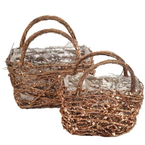 PODKŁAD FLORYSTYCZNY KOSZYK OSŁONKA Z FASZYNY RATTANOWEJ 24 CM