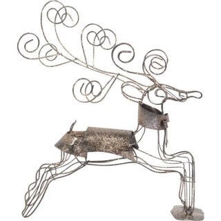 Renifer Ażurowy Figurka Dekoracyjna, Metaloplastyka, 36 cm, Brązowy