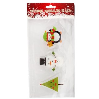 ŻELOWE ŚWIĄTECZNE NAKLEJKI 3 LED NA SZYBĘ OKNO II