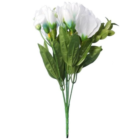 BUKIET Z 6 BIAŁYCH EUSTOM WYSOKOŚCI 36 CM - DEKORACJA DO ZABUDOWY
