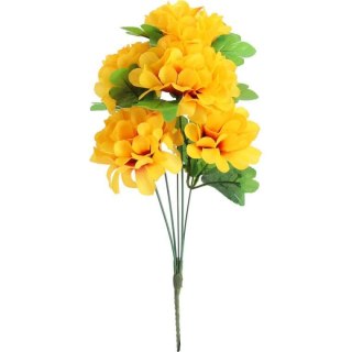 Bukiet 5 chryzantem 36 cm kolor żółty