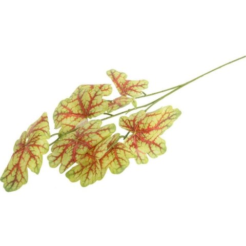 CALADIUM GAŁĄZKA LIŚCI OZDOBNYCH 82 CM KOLOR ZIELONO CZERWONY
