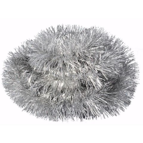Łańcuch choinkowy fluorestencyjny srebrny fi 10 cm x 3 m