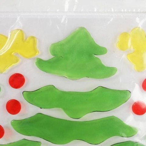 NAKLEJKI ŻELOWE SAMOPRZYLEPNE NA OKNO Z CHOINKĄ 20 CM