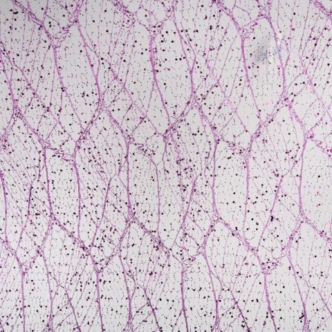 ORGANZA FIOLETOWA Z NADRUKIEM BROKATOWYM 0,50 x 10 m