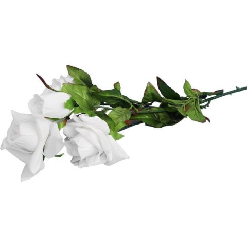 Sztuczna Gałązka z 4 Białymi Różami - Dekoracja Wysokość 80 cm