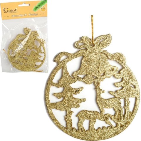 ZAWIESZKA DEKORACYJNA BROKATOWA 10 CM ZŁOTA