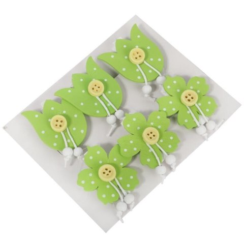 KWIATKI KLAMERKI DREWNIANE 6SZT 4CM WIELKANOC WIOSNA