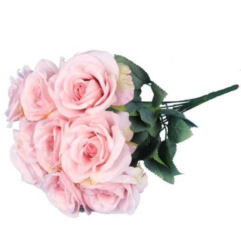 BUKIET 9 ELEGANCKICH RÓŻ 48 CM KOLOR RÓŻOWY