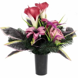 Elegancki Stroik Nagrobny różowa calla wazon
