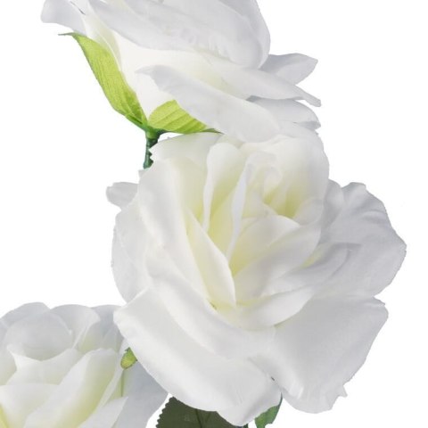 GAŁĄZKA 3 ROZWINIĘTYCH RÓŻ 68 cm KOLOR BIAŁY