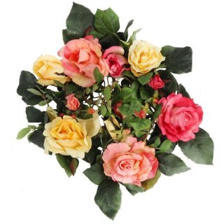 Romantyczny Wianek z Różowo Żótych Róż o Średnicy 30cm