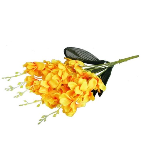 Sztuczne Storczyki w Kolorze Żółtym - Bukiet 5 Sztuk, Wysokość 58cm