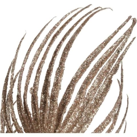 GAŁĄZKA BROKATOWA - 3 LIŚCIE PALMY 66 CM SZAMPAN