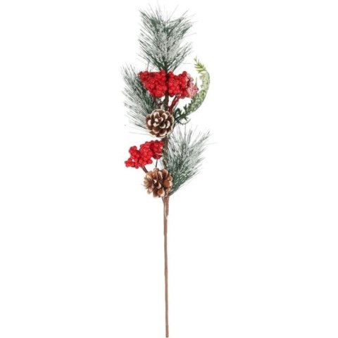 GAŁĄZKA MODRZEW z JARZĘBINĄ 45 CM czerwona
