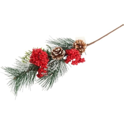GAŁĄZKA MODRZEW z JARZĘBINĄ 45 CM czerwona