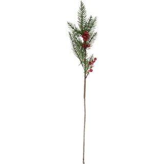 GAŁĄZKA ŚWIERKOWA z JARZĘBINĄ 63 CM czerwona