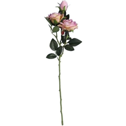 GAŁĄZKA Z 3 RÓŻAMI 56 CM RÓŻOWA