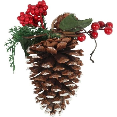 Ozdoba bożonarodzeniowa zawieszkaSZYSZKA Z DEKORACJĄ 20 cm BRĄZOWA