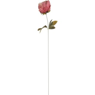 PIWONIA WELUROWA Z BROKATEM 62 CM RÓŻOWA