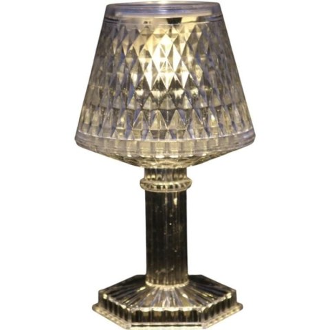Lampka stołowa LED bateria, przezroczysta 12 cm