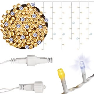 SOPLE 500 LED KURTYNA LAMPKI ZEWNĘTRZNE IP44 BIAŁE CIEPŁE +FLASH ZIMNY BIAŁY 15 M