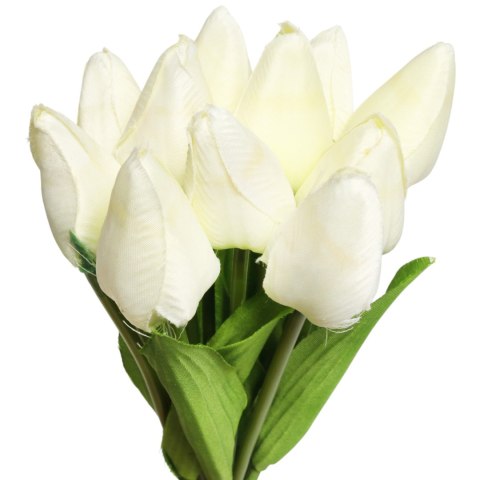 Bukiet 12 TULIPANÓW W PĘCZKU Z RAFIĄ 32 cm jasno różowe