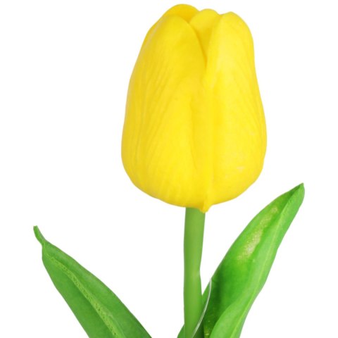 Tulipan Silikonowy Gumowy Tulipan Do Dekoracji Jak Żywy 32 cm żółty