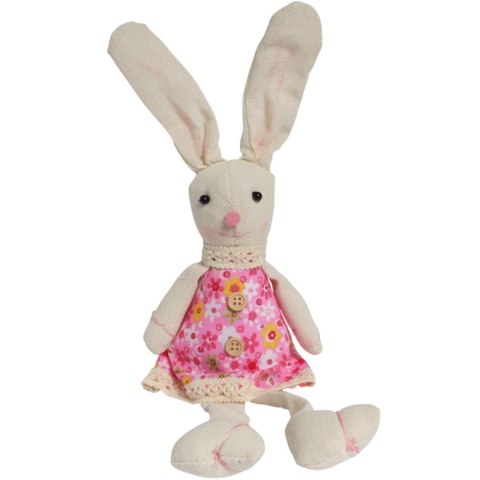Zając siedzący Ozdoba Wielkanocna Figurka w różowej sukience 40 cm