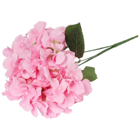 BUKIET 5 HORTENSJI sztuczne kwiaty do wazonu KOMPOZYCJA różowa 48 cm