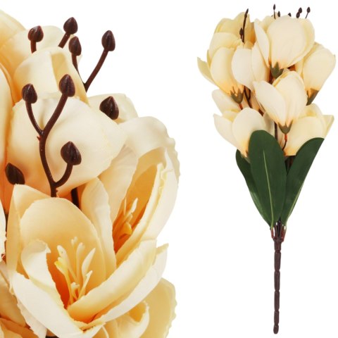 BUKIET MAGNOLII sztuczne kwiaty do wazonu KOMPOZYCJA żółta 37 cm