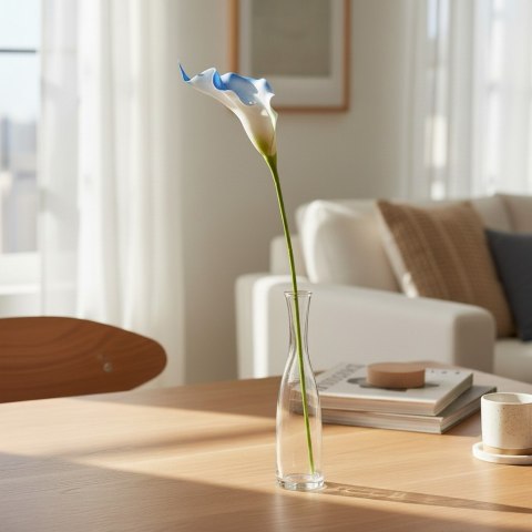 KALIA CALLA SILIKON GAŁĄZKA SZTUCZNA niebieska 67 cm