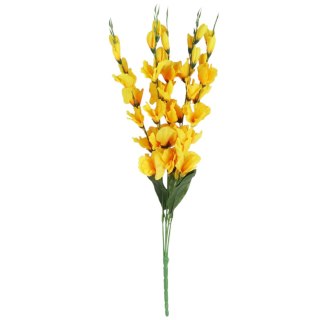 BUKIET 5 GAŁĄZEK MIECZYKÓW żółty GLADIOLA 67 cm