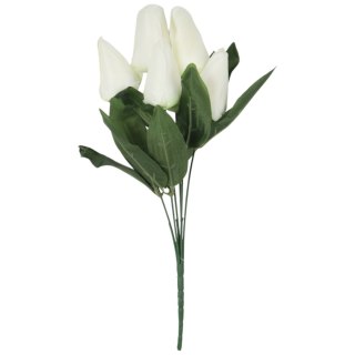 BUKIET 7 TULIPANÓW biały 34 cm