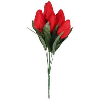 BUKIET 7 TULIPANÓW czerwony 34 cm