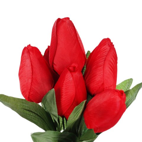 BUKIET 7 TULIPANÓW czerwony 34 cm