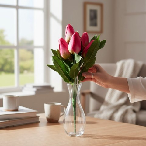 BUKIET 7 TULIPANÓW pomarańczowy 34 cm