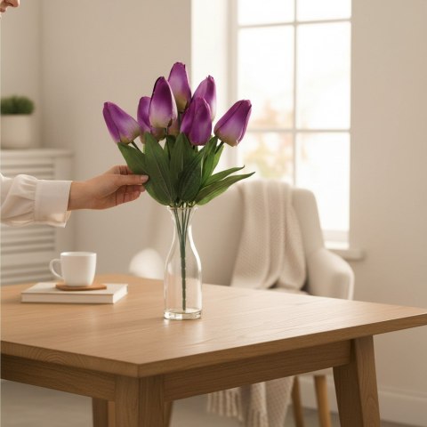 BUKIET 7 TULIPANÓW pomarańczowy 34 cm