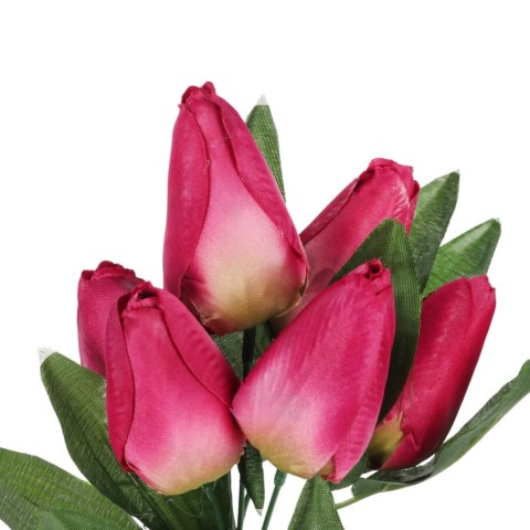 BUKIET 7 TULIPANÓW różowo-biały 34 cm