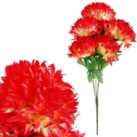 BUKIET 7 DUŻYCH CHRYZANTEM CIENIOWANYCH 58 CM KOLOR POMARAŃCZOWY