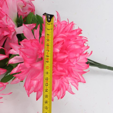 BUKIET 7 DUŻYCH CHRYZANTEM CIENIOWANYCH 58 CM KOLOR RÓZOWO-BIAŁY