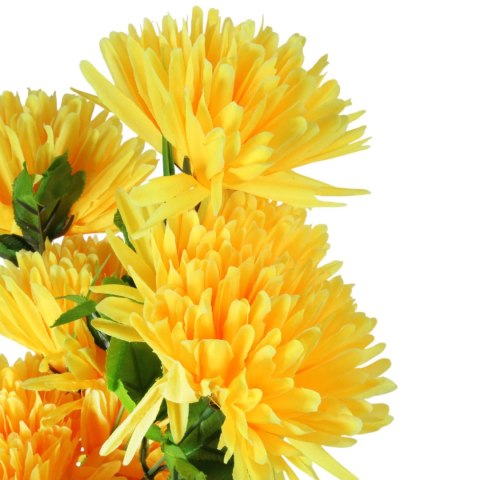 BUKIET 9 CHRYZANTEM Z TRAWKĄ 52 cm kolor POMARAŃCZOWY