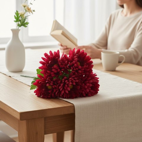 BUKIET CHRYZANTEM 60CM PREMIUM KOLOR BORDOWY