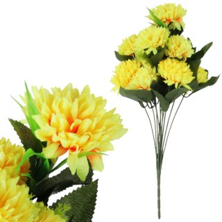 Bukiet 12 chryzantem z dodatkami kolor żółty 42 cm