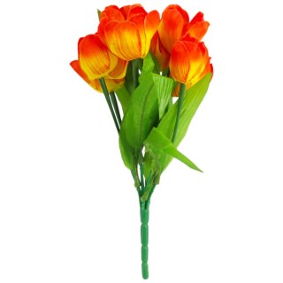 Bukiet 9 TULIPANÓW w kolorze POMARAŃCZOWYM 32 cm