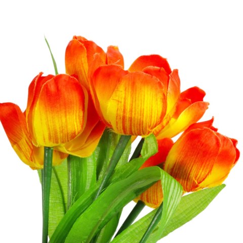 Bukiet 9 TULIPANÓW w kolorze POMARAŃCZOWYM 32 cm