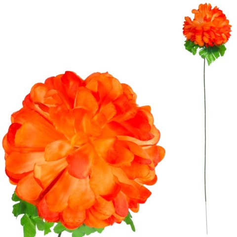 Chryzantema pojedynczy kwiat w kształcie kuli w kolorze jasno- pomarańczowy 77 cm