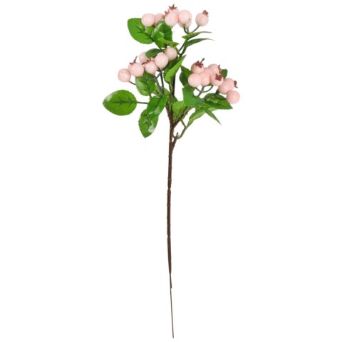 GAŁĄZKA Z JARZĘBINĄ RÓŻOWE KULKI 34 CM