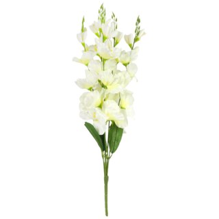 BUKIET 5 GAŁĄZEK MIECZYKÓW biały GLADIOLA 67 cm